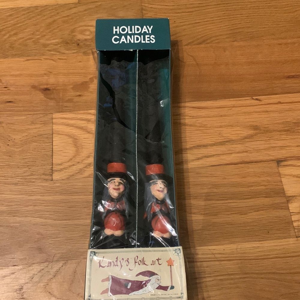 Kandys folk art witch candles set of 2